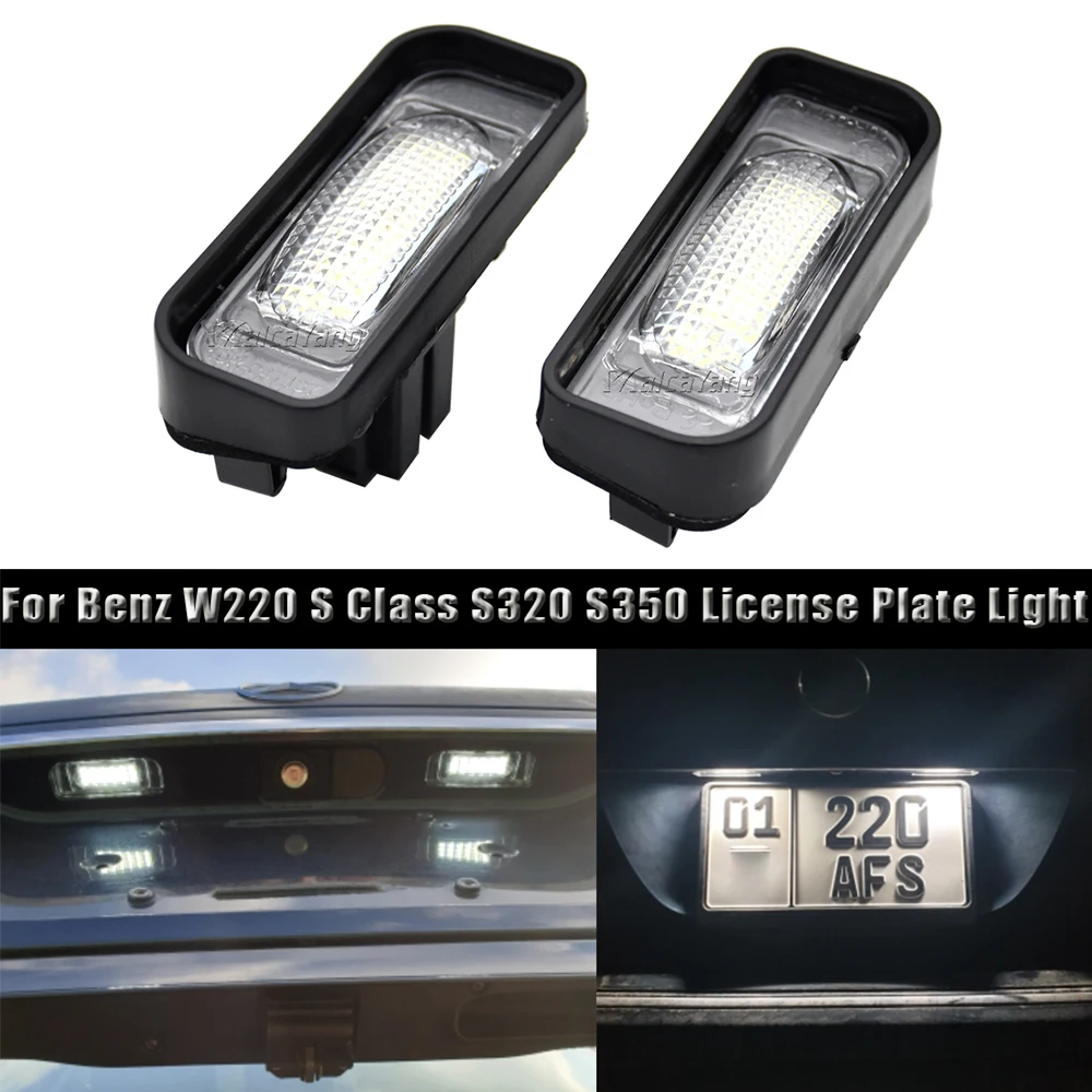 

2PCS SMD Canbus White Error Free LED License Plate Light Lamp For Mercedes Benz W220 S Class S320 S350 S500 S55 S600 S65 99-05