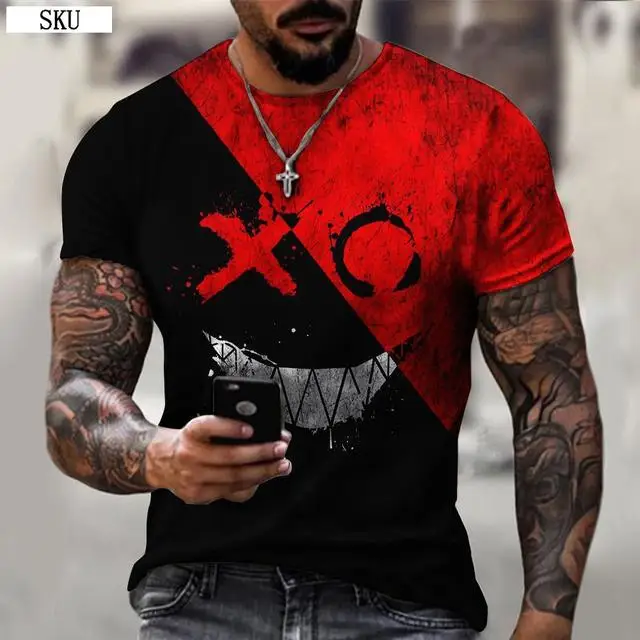 Smiling face Tshit men XOXO pattern 3d t-shirt fashion men's street casual sports shirt male O-neck oversized t-shirt fishing
Smiling face Tshit men XOXO pattern 3d t-shirt fashion men's street casual sports shirt male O-neck oversized t-shirt fishing