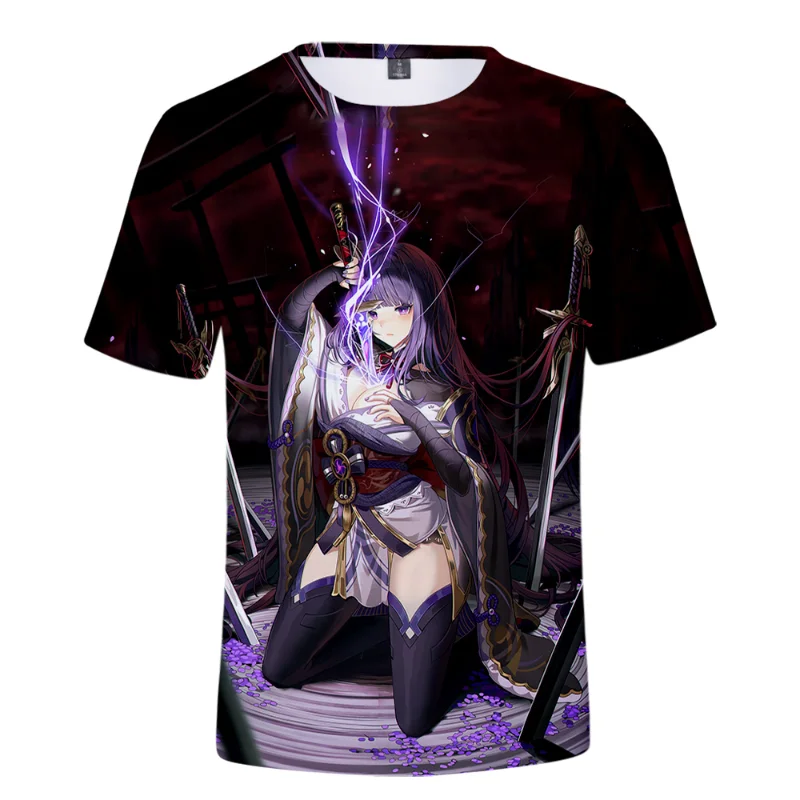 Genshin Impact Anime Figure Raiden Shogun Graphic T Shirts Men Women Summer Casual Oversized T-shirt Fashion Harajuku Streetwear
Genshin Impact Anime Figure Raiden Shogun Graphic T Shirts Men Women Summer Casual Oversized T-shirt Fashion Harajuku Streetwear