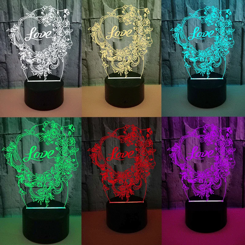 Flowers Surround Heart-shaped Lamp Valentine's Day Gift Flower 3D Acrylic Lamp Color Transform Bedside Lamp Home Decoration
Flowers Surround Heart-shaped Lamp Valentine's Day Gift Flower 3D Acrylic Lamp Color Transform Bedside Lamp Home Decoration