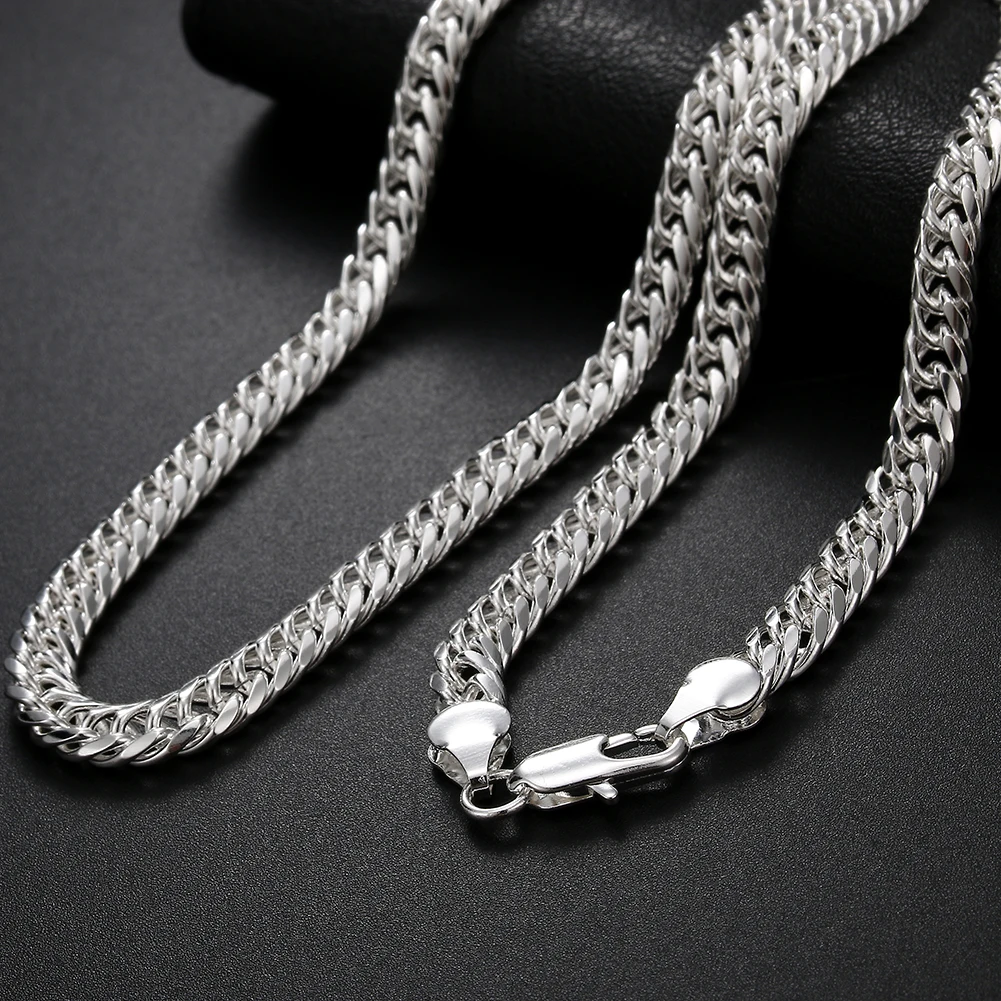 New 925 Sterling Silver fine 6MM geometry chain Necklace for Men's Women Luxury Fashion Party Wedding Jewelry Christmas Gifts
New 925 Sterling Silver fine 6MM geometry chain Necklace for Men's Women Luxury Fashion Party Wedding Jewelry Christmas Gifts