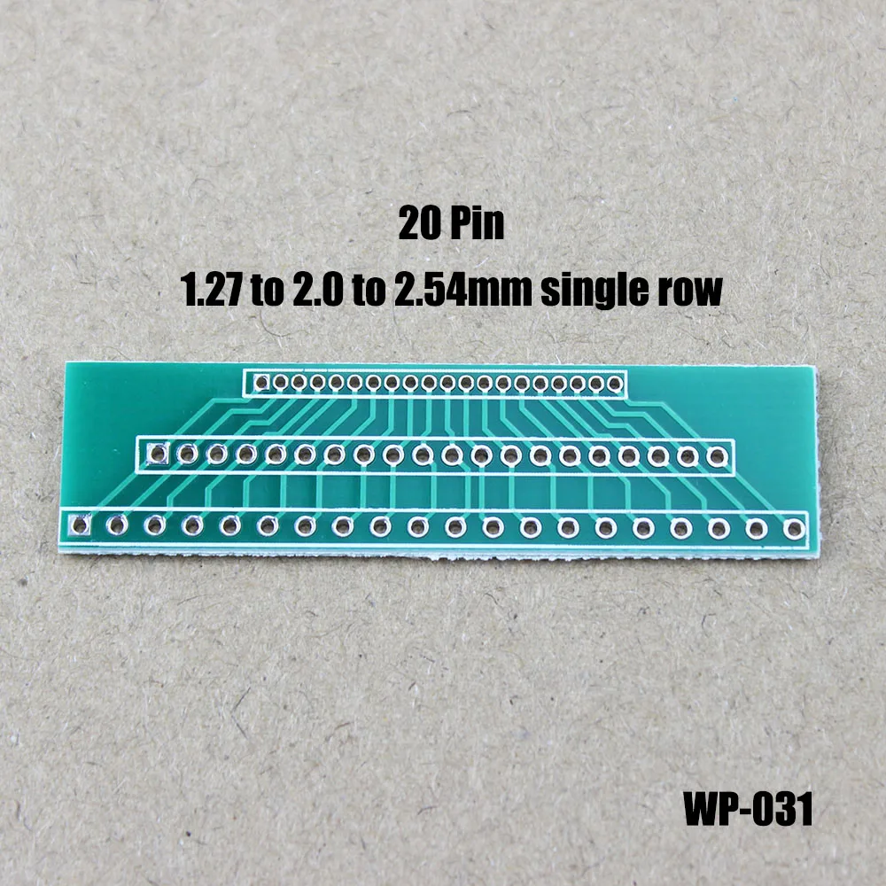 

1Pcs 1.27mm To 2.0mm To 2.54mm Pitch Transfer Plate Converter Single Row 20Pin PCB PCI Adapter Board WP-031