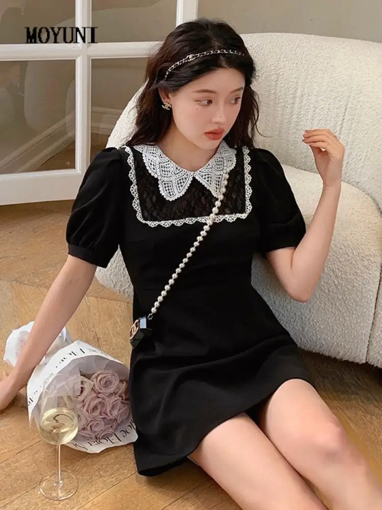 MOYUNI Black Elegant Dresses for Women 2022 Summer Vintage Lace Patchwork Mini Dress Kawaii Puff Sleeve Korean Fashion Robe
MOYUNI Black Elegant Dresses for Women 2022 Summer Vintage Lace Patchwork Mini Dress Kawaii Puff Sleeve Korean Fashion Robe