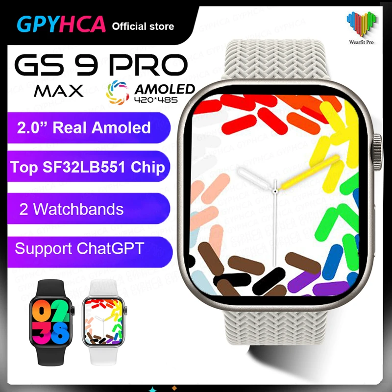 2023 New GS9 Pro Max Smart Watch with AMOLED Screen &Top SF32LB551 Chip Support ChatGPT 2 watchbands NFC Fitness Watch PK HK9
2023 New GS9 Pro Max Smart Watch with AMOLED Screen &Top SF32LB551 Chip Support ChatGPT 2 watchbands NFC Fitness Watch PK HK9