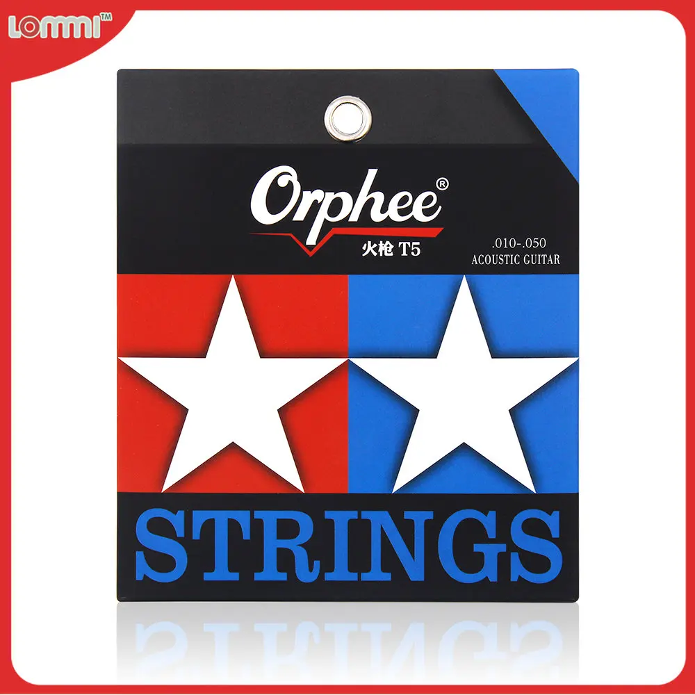 

Orphee Fire Lock Series T5 Acoustic Guitar Strings Nano Double-Coated Anti Rust Bright Tone (010-050) Guitar Replacement