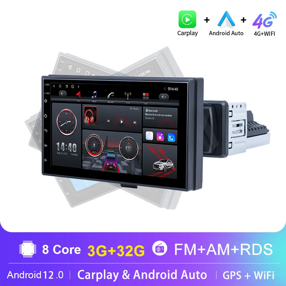 Автомобильная магнитола, мультимедийный плеер на Android 12, с 7-дюймовым экраном, GPS, Wi-Fi, вращение на 360 °, 4G, 3 + 32 ГБ, Типоразмер 1DIN
Автомобильная магнитола, мультимедийный плеер на Android 12, с 7-дюймовым экраном, GPS, Wi-Fi, вращение на 360 °, 4G, 3 + 32 ГБ, Типоразмер 1DIN