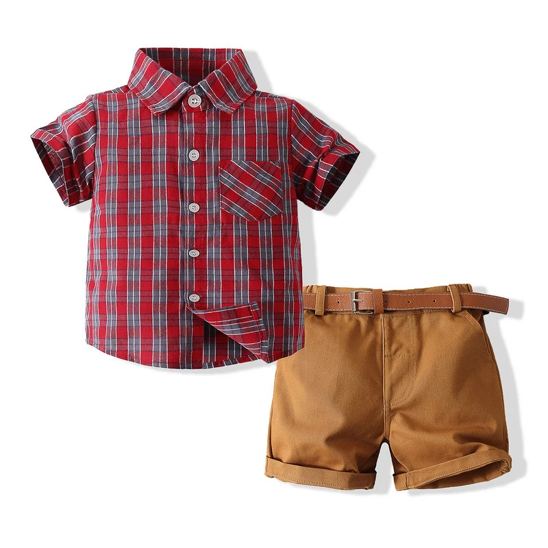 Baby Boy Clothes Sets Summer Kids Boys Gentleman Dress Suit Belt Shorts Short Sleeve Plaid Shirt 32pcs Outfits Clothing
Baby Boy Clothes Sets Summer Kids Boys Gentleman Dress Suit Belt Shorts Short Sleeve Plaid Shirt 32pcs Outfits Clothing