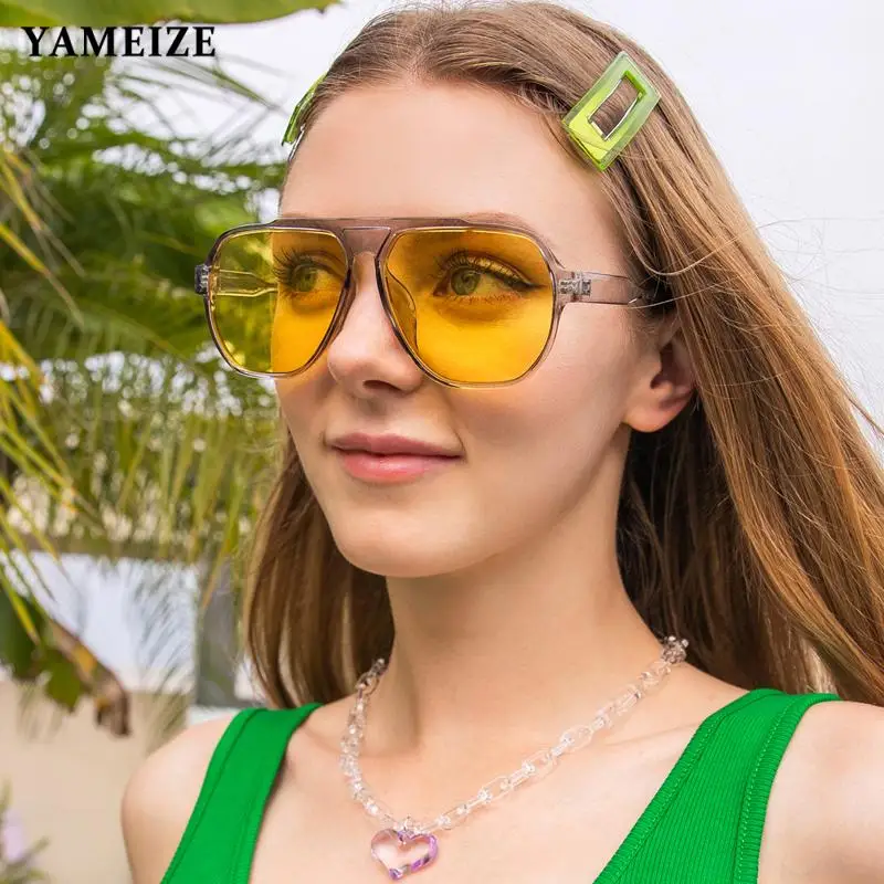 Женские солнцезащитные очки-авиаторы YAMEIZE, брендовые дизайнерские солнцезащитные очки большого размера, очки конфетных цветов с градиентн...
Женские солнцезащитные очки-авиаторы YAMEIZE, брендовые дизайнерские солнцезащитные очки большого размера, очки конфетных цветов с градиентн...