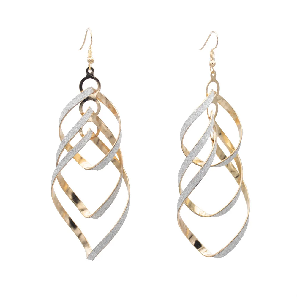 Fashion Earrings Dangle Twist Spiral Hoop Earring Creative for Women Boho Tassel Jewelry Frosted punk earrings with ear hooks
Fashion Earrings Dangle Twist Spiral Hoop Earring Creative for Women Boho Tassel Jewelry Frosted punk earrings with ear hooks