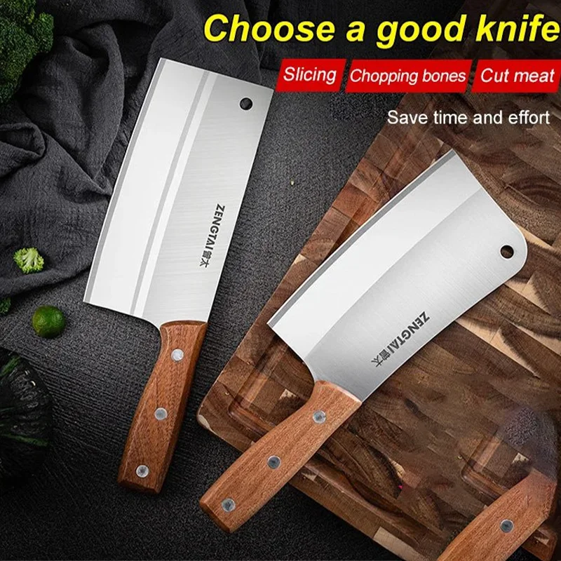 Кухонный бытовой шеф-нож из нержавеющей стали KATA, острый нож двойного назначения, нож для нарезки мяса 
Кухонный бытовой шеф-нож из нержавеющей стали KATA, острый нож двойного назначения, нож для нарезки мяса