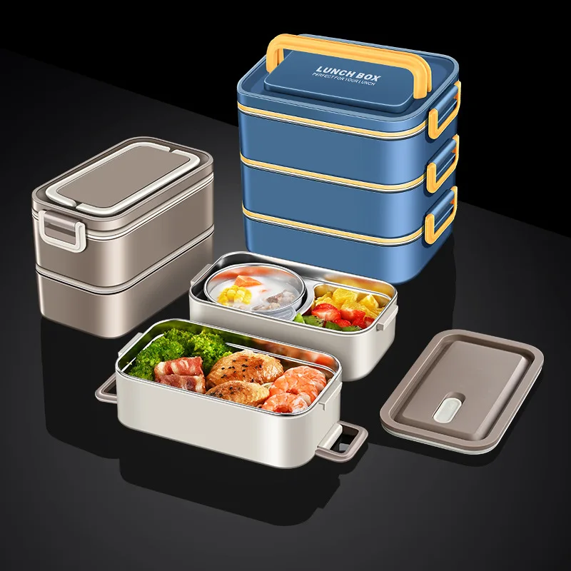 304 Stainless Steel Lunch Box 2L/3L Portable Insulated 2/3 Layer Storage Container Leakproof Thermal Boxes Compartment Bento Box
304 Stainless Steel Lunch Box 2L/3L Portable Insulated 2/3 Layer Storage Container Leakproof Thermal Boxes Compartment Bento Box
