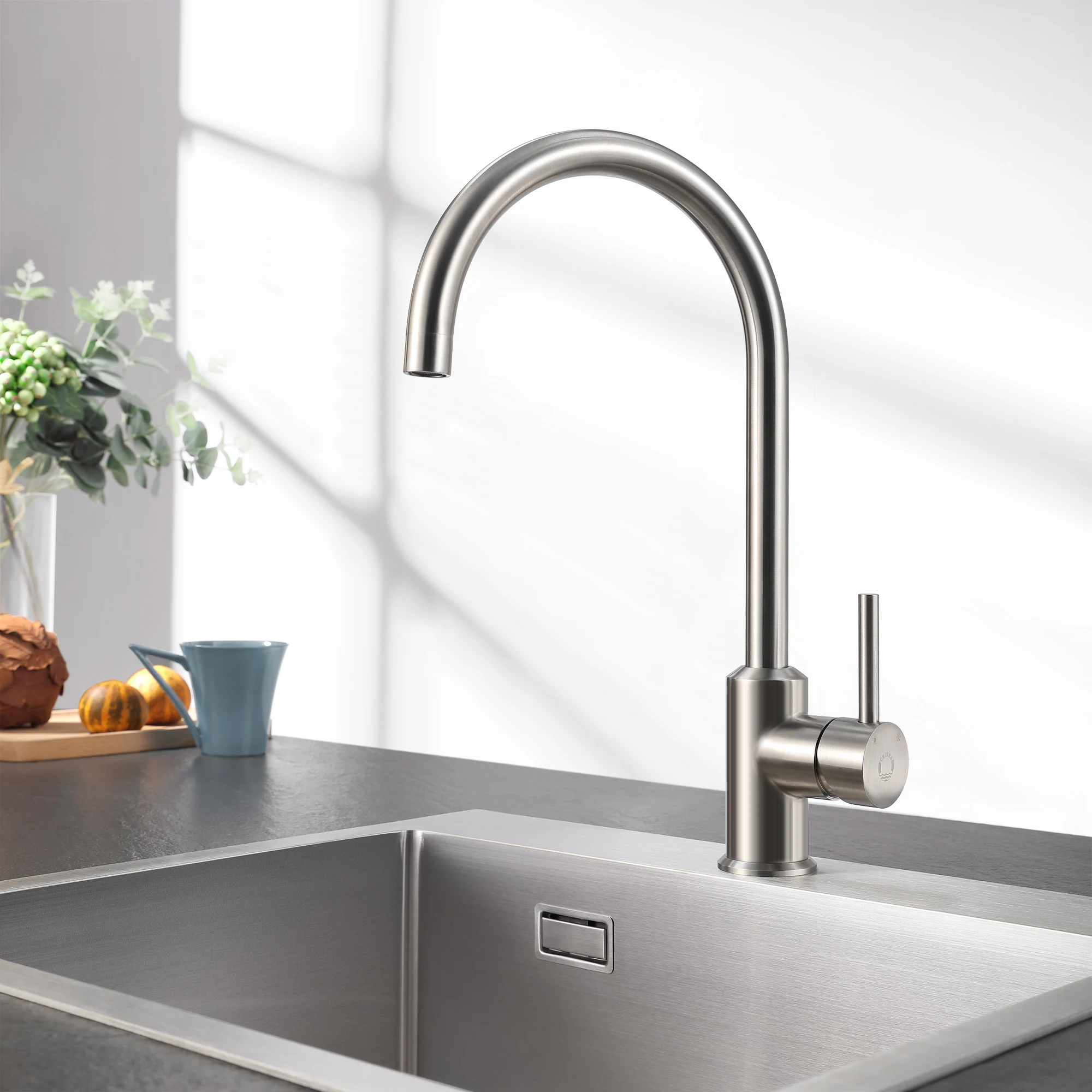 CECIPA Kitchen Faucet, Steel, Low Pressure, Single Lever Sink Mixer, 360° Rotatable, Water Saving
CECIPA Kitchen Faucet, Steel, Low Pressure, Single Lever Sink Mixer, 360° Rotatable, Water Saving