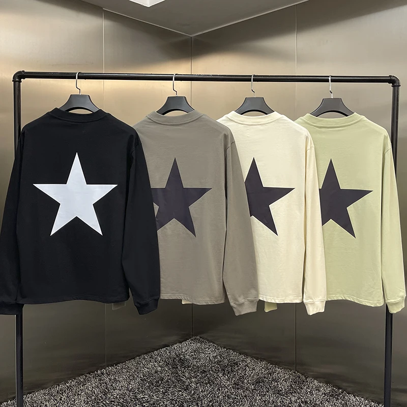 

Essentials Sweater Basic Star Print Hip Hop High Street Loose Long Sleeve Bottomed T-shirt Couple Sweater Sweatshirt Harajuku