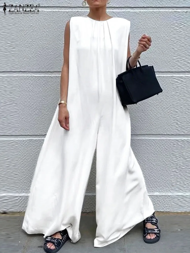 ZANZEA Office Ladies Casual Loose Jumpsuit Women Solid O Neck Wide Leg Pants Long Romper Sleeveless Vintage Overalls Playsuit
ZANZEA Office Ladies Casual Loose Jumpsuit Women Solid O Neck Wide Leg Pants Long Romper Sleeveless Vintage Overalls Playsuit