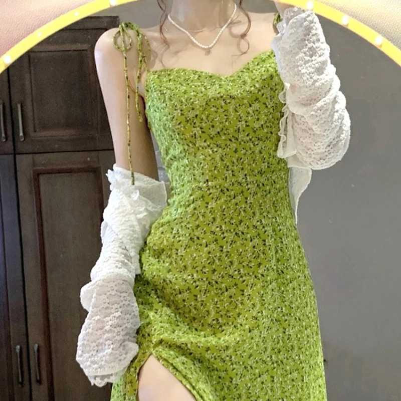 Summer New Woven Floral Green Skirt Advanced Camisole Dress Dressy2k Sexy Dress
Summer New Woven Floral Green Skirt Advanced Camisole Dress Dressy2k Sexy Dress