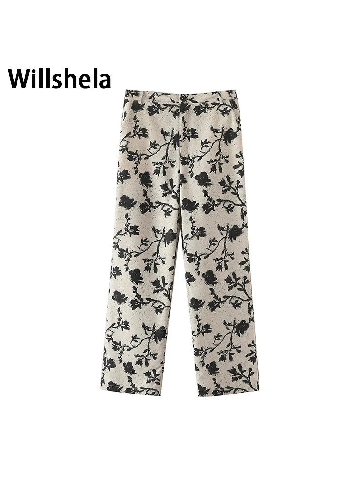 Willshela Women Fashion Printed Front Zipper Trousers Vintage Full Length Mid Waist Female Office Lady Straight Pants
Willshela Women Fashion Printed Front Zipper Trousers Vintage Full Length Mid Waist Female Office Lady Straight Pants
