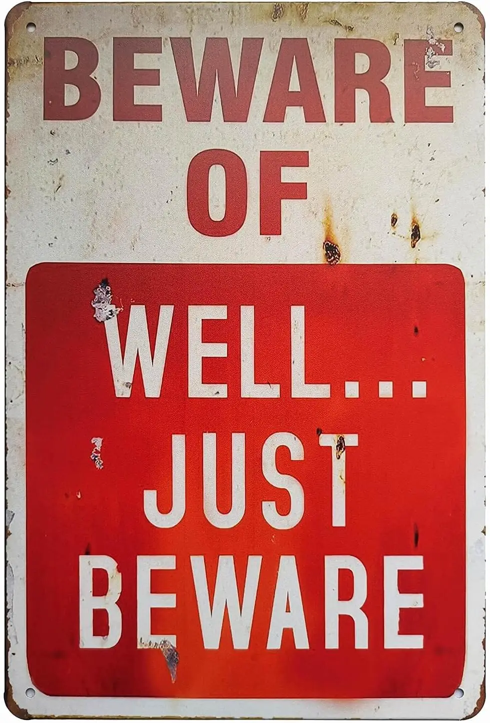 Eveokoki Beware of Well Just Ретро Винтаж Металлическая Оловянная Вывеска Плакат Настенное