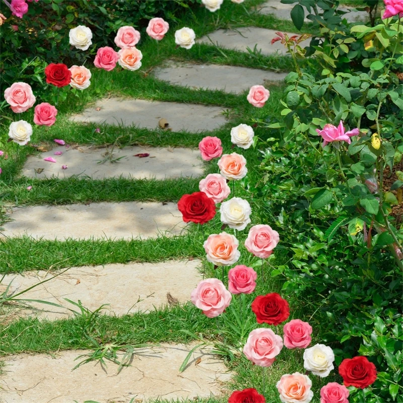 5pcs Simulation Rose Flower Garden Stake Garden Sign Ground Plug Stakes 
5pcs Simulation Rose Flower Garden Stake Garden Sign Ground Plug Stakes