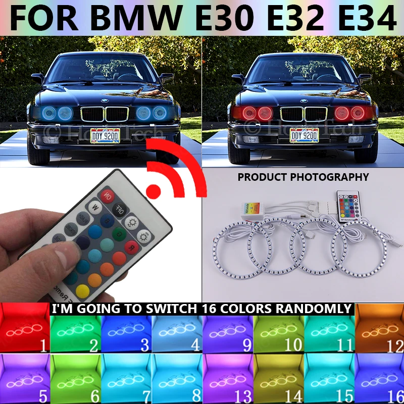 Multi-color Led Angel Eyes Kit RGB Halo Rings Daytime Running Light DRL For BMW E30 E32 E34
Multi-color Led Angel Eyes Kit RGB Halo Rings Daytime Running Light DRL For BMW E30 E32 E34