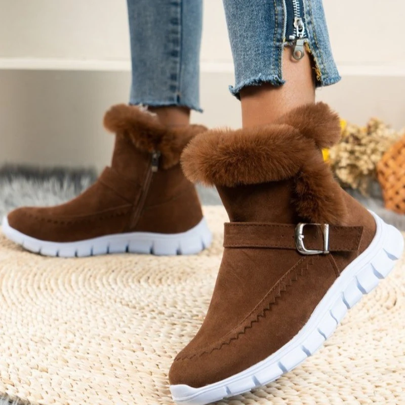 Winter Fur Boots Female Korean Style Belt Buckle Snow Boots Solid Color Plus Velvet Warm Cotton Shoes Botas Mujer Invierno
Winter Fur Boots Female Korean Style Belt Buckle Snow Boots Solid Color Plus Velvet Warm Cotton Shoes Botas Mujer Invierno