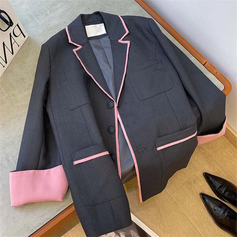2023 Stylish Contrast Color Single Breasted Blazer Jacket Women Clothes Spring Autumn Blazers Casual Suit Coat Ladies Tops BC334
2023 Stylish Contrast Color Single Breasted Blazer Jacket Women Clothes Spring Autumn Blazers Casual Suit Coat Ladies Tops BC334
