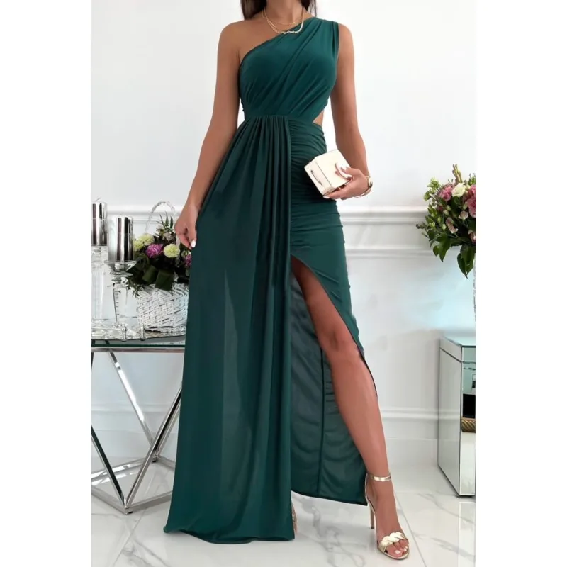2023 Summer New Solid Color Sleeveless Oblique Shoulder Hollow Fresh Elegant Slim Fit Sexy Fashionable And Split Dress For Women
2023 Summer New Solid Color Sleeveless Oblique Shoulder Hollow Fresh Elegant Slim Fit Sexy Fashionable And Split Dress For Women