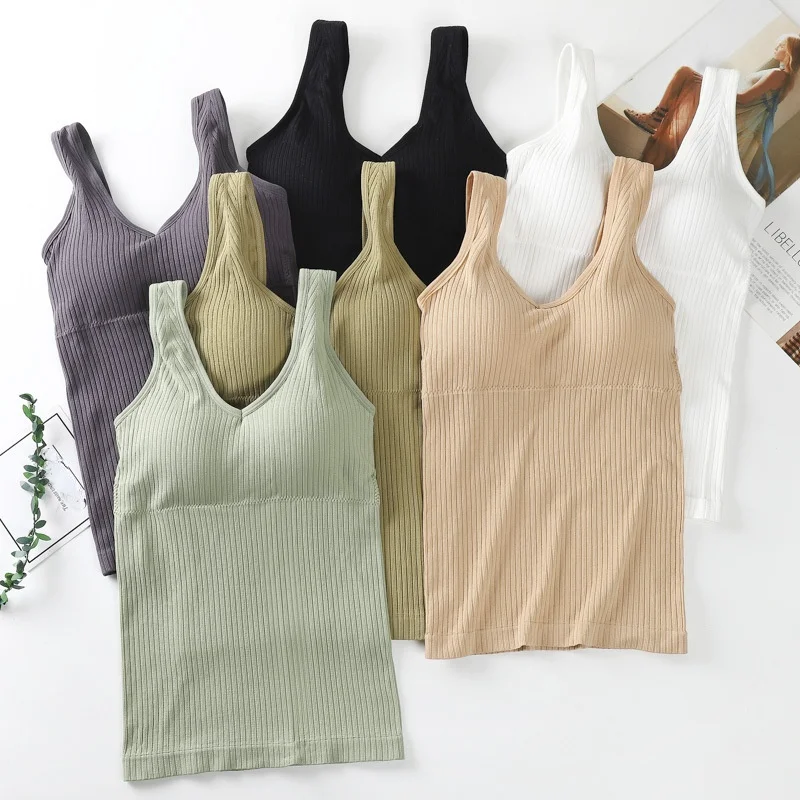 Removable Chest Pad Camisoles Female Fashion Solid Tank Top Wireless Beauty Back Underwear Sling Women
Removable Chest Pad Camisoles Female Fashion Solid Tank Top Wireless Beauty Back Underwear Sling Women