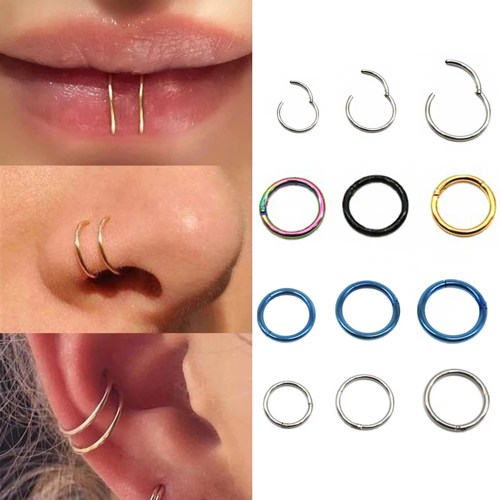 1PC Stainless Steel Hinged Segment Nose Ring Nipple Clicker Ear Cartilage Tragus Helix Lip Piercing Unisex Fashion Jewelry Gift
1PC Stainless Steel Hinged Segment Nose Ring Nipple Clicker Ear Cartilage Tragus Helix Lip Piercing Unisex Fashion Jewelry Gift