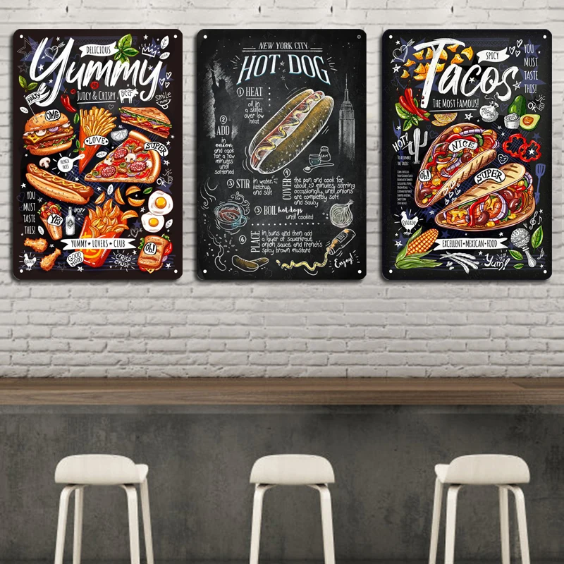 Delicate Fast Food Metal Plate Tin Sign Plaque Vintage 30*40cm Restaurant Home Cafe Kitchen Metal Poster Wall Decor Accessories
Delicate Fast Food Metal Plate Tin Sign Plaque Vintage 30*40cm Restaurant Home Cafe Kitchen Metal Poster Wall Decor Accessories