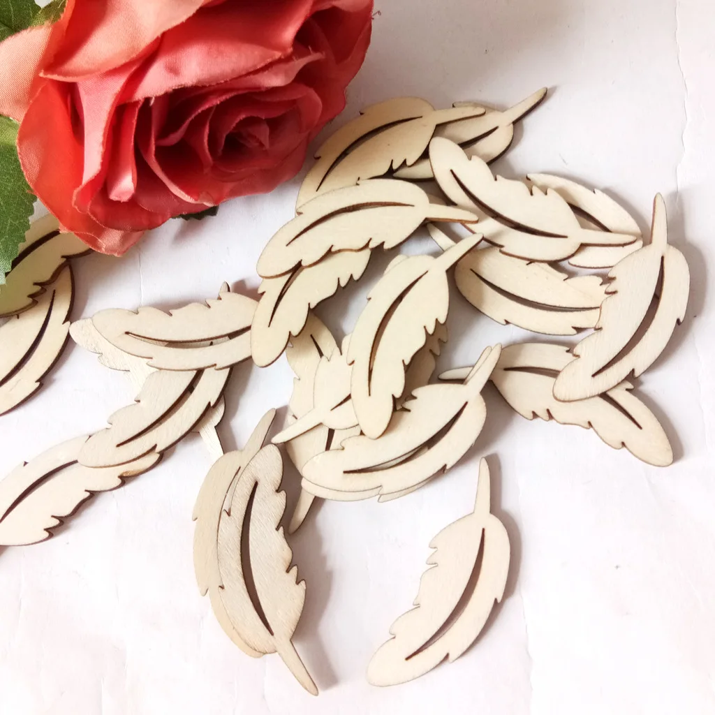 25PCS DIY Wooden Feather Crafts Tags Hanging Ornaments Labels for DIY Craft Gift Christmas Trees Wedding Decorations
25PCS DIY Wooden Feather Crafts Tags Hanging Ornaments Labels for DIY Craft Gift Christmas Trees Wedding Decorations