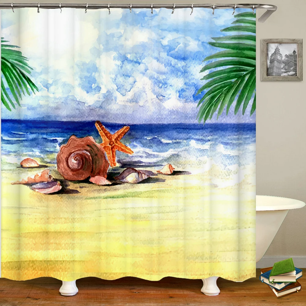 Beach Ocean 3D Shower Curtains Colorful Shell Starfish Jellyfish Print Bathroom Curtain Waterproof Polyester Fabric Bath Screen
Beach Ocean 3D Shower Curtains Colorful Shell Starfish Jellyfish Print Bathroom Curtain Waterproof Polyester Fabric Bath Screen