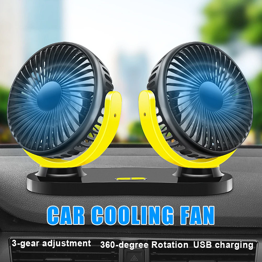 Universal Car Fan USB Powered Car Cooling Fan 12V/24V Double-Head Fan 3 Gear 360-Degree Adjustable for Car Truck Home Office
Universal Car Fan USB Powered Car Cooling Fan 12V/24V Double-Head Fan 3 Gear 360-Degree Adjustable for Car Truck Home Office