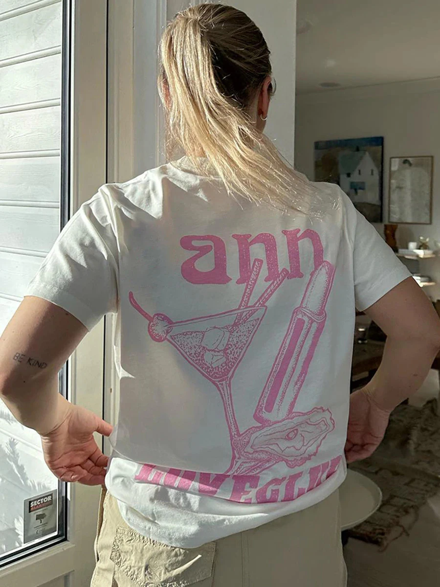 Letter Printed T-Shirts for Women 2023 Summer Clothes Cotton Casual Vintage Tee Shirt Loose Female Fashion Tees Tops Shirts
Letter Printed T-Shirts for Women 2023 Summer Clothes Cotton Casual Vintage Tee Shirt Loose Female Fashion Tees Tops Shirts