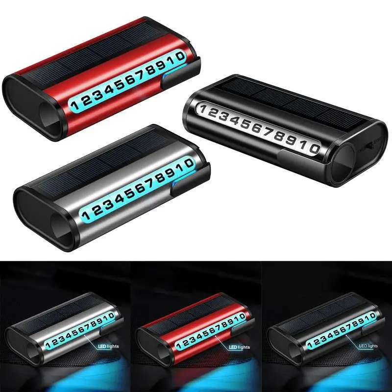 Car Parking Number Plate Solar Powered LED Light Temporary Stop Phone Number Card Luminous Parking Card Car Decor Accessories
Car Parking Number Plate Solar Powered LED Light Temporary Stop Phone Number Card Luminous Parking Card Car Decor Accessories