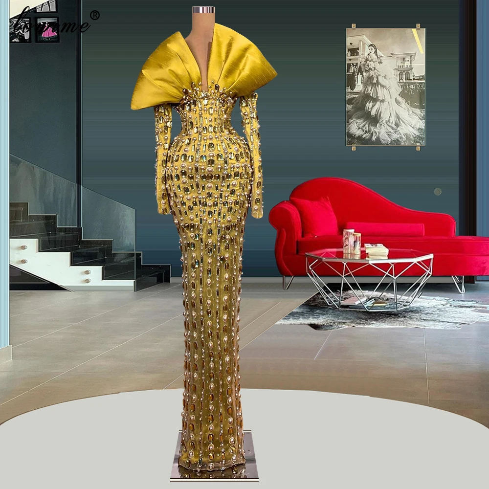 Gorgeous Gold Evening Dresses Long Mermaid Pearls Evening Gowns Off Shoulder Celebrity Dresses Photography Gowns Haute Coutures
Gorgeous Gold Evening Dresses Long Mermaid Pearls Evening Gowns Off Shoulder Celebrity Dresses Photography Gowns Haute Coutures