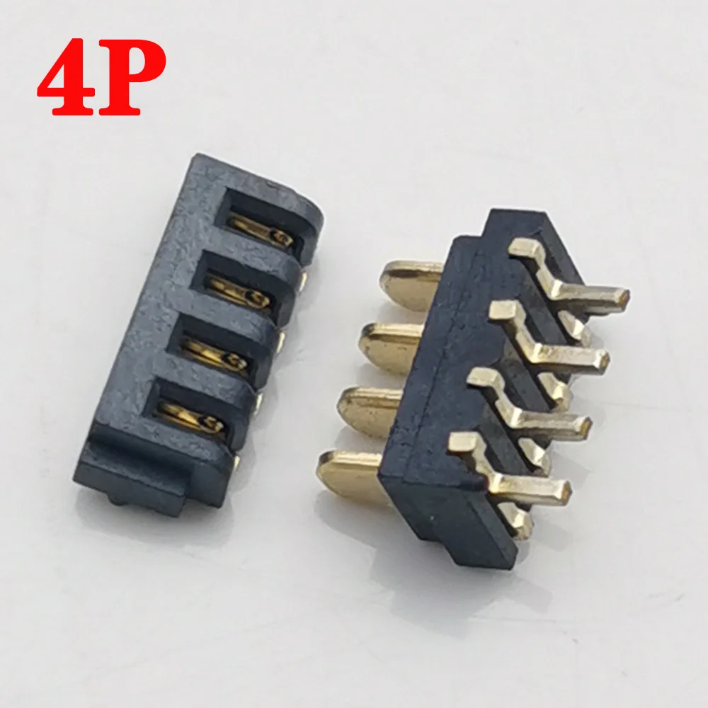 

10pcs 4PIN Micro Inner Battery Connector Holder Clip Contact Pitch 2.0mm 4P Bend Foot Male Female Blade Socket For Notebook etc