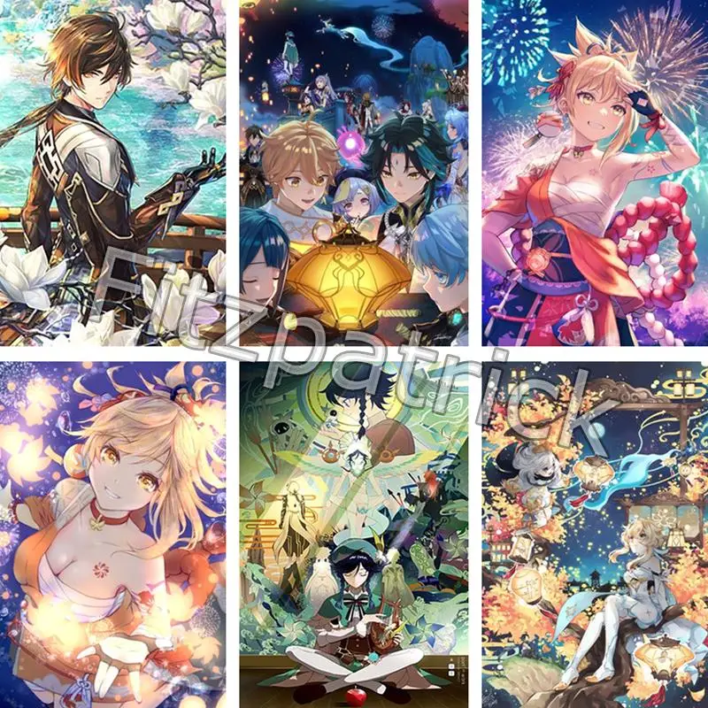 5D Diy аниме Genshin ударная алмазная живопись мозаичная вышивка полная квадратная круглая Вышивка крестиком Картина стразы ремесла 
5D Diy аниме Genshin ударная алмазная живопись мозаичная вышивка полная квадратная круглая Вышивка крестиком Картина стразы ремесла