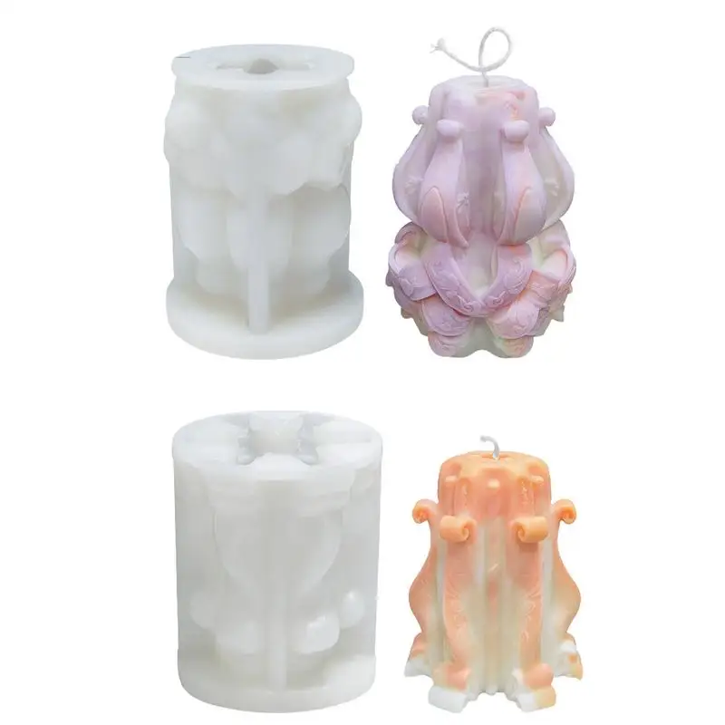 

Pillar Candle Molds Brahma 3D Silicone Candle Moulds Buddha Statue Reusable Non-stick Handmade DIY For Jelly Cake Dessert