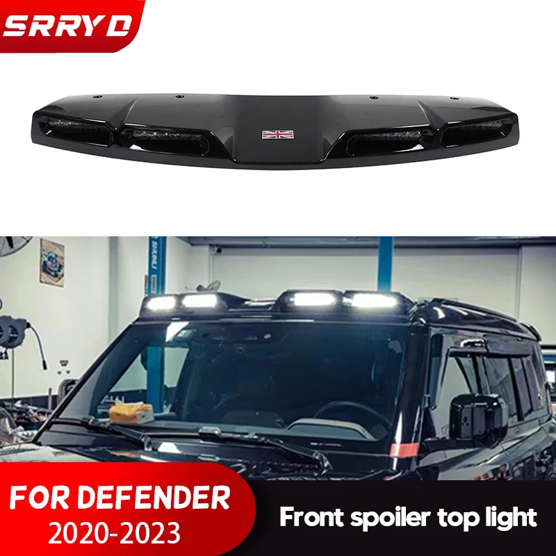 

Glossy Black Car Front Spoiler For Defender 90 110 2020-2023 Front Wings Carbon Fiber Spoiler Defender Roof Spoiler Black