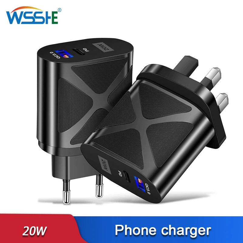 

20W Fast Charge Charger USB Type C Phone Charging Portable QC3.0 Wall Adapters For Iphone 11 12 13 Pro Max Samsung Xiaomi Apple