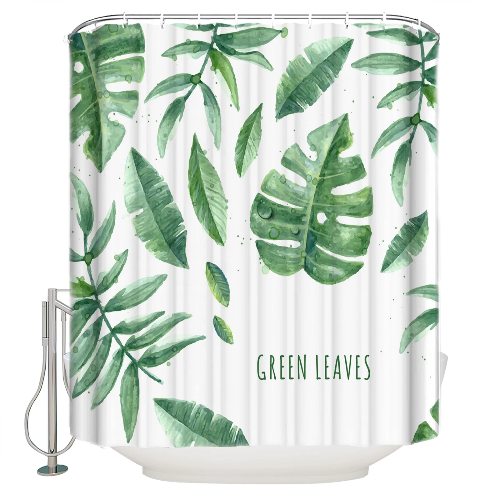 Fresh Leaves Green Illustration Nature Shower Curtain Waterproof Bathroom Decor Printed Curtain Bathroom Curtains with Hooks
Fresh Leaves Green Illustration Nature Shower Curtain Waterproof Bathroom Decor Printed Curtain Bathroom Curtains with Hooks