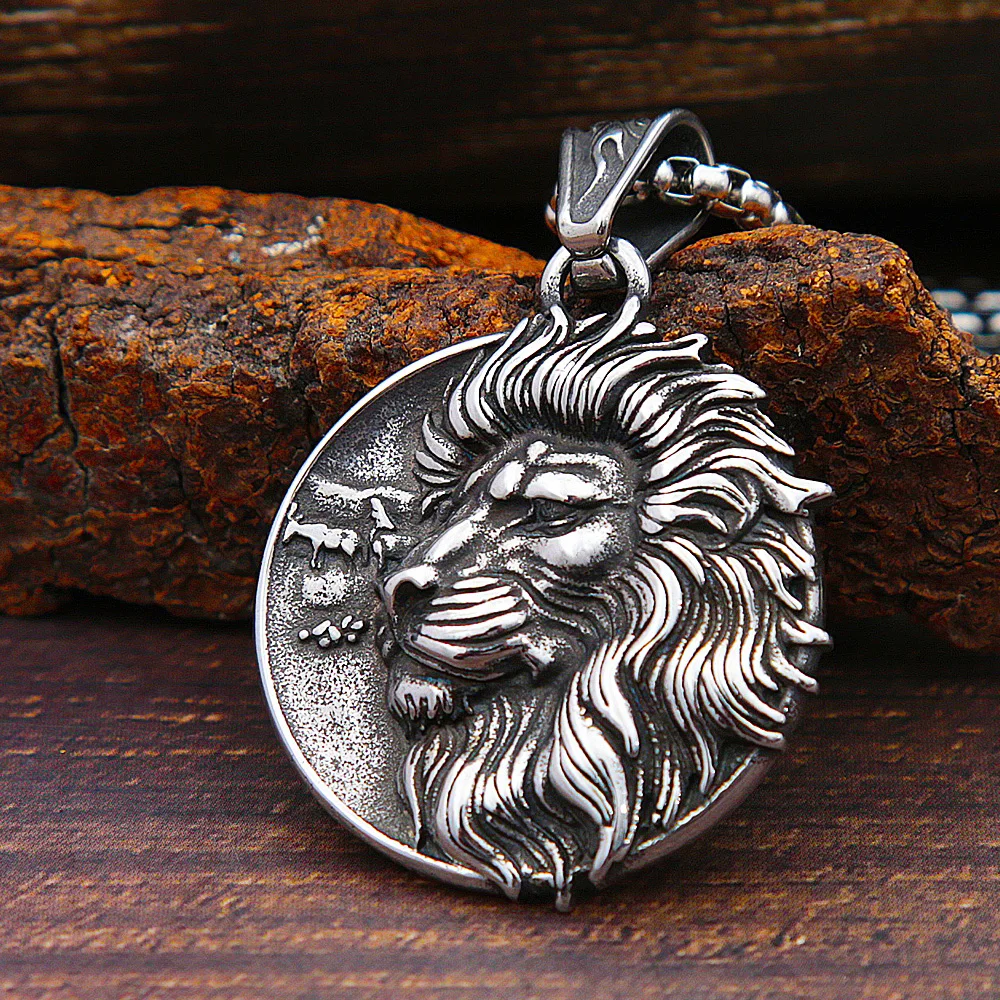 Nordic Viking Men Lion Necklace Stainless Steel Punk Biker Animal Stamp Lion Pendant Necklace Men's Chain Jewelry Gift Wholesale
Nordic Viking Men Lion Necklace Stainless Steel Punk Biker Animal Stamp Lion Pendant Necklace Men's Chain Jewelry Gift Wholesale