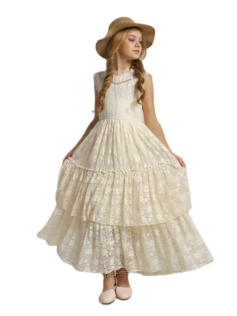 Princess Teenage Girls Lace Long Dresses Solid Ruffles Neck Flower Girls Wedding Party Dress Children Cotton Lining Maxi Dresses
Princess Teenage Girls Lace Long Dresses Solid Ruffles Neck Flower Girls Wedding Party Dress Children Cotton Lining Maxi Dresses