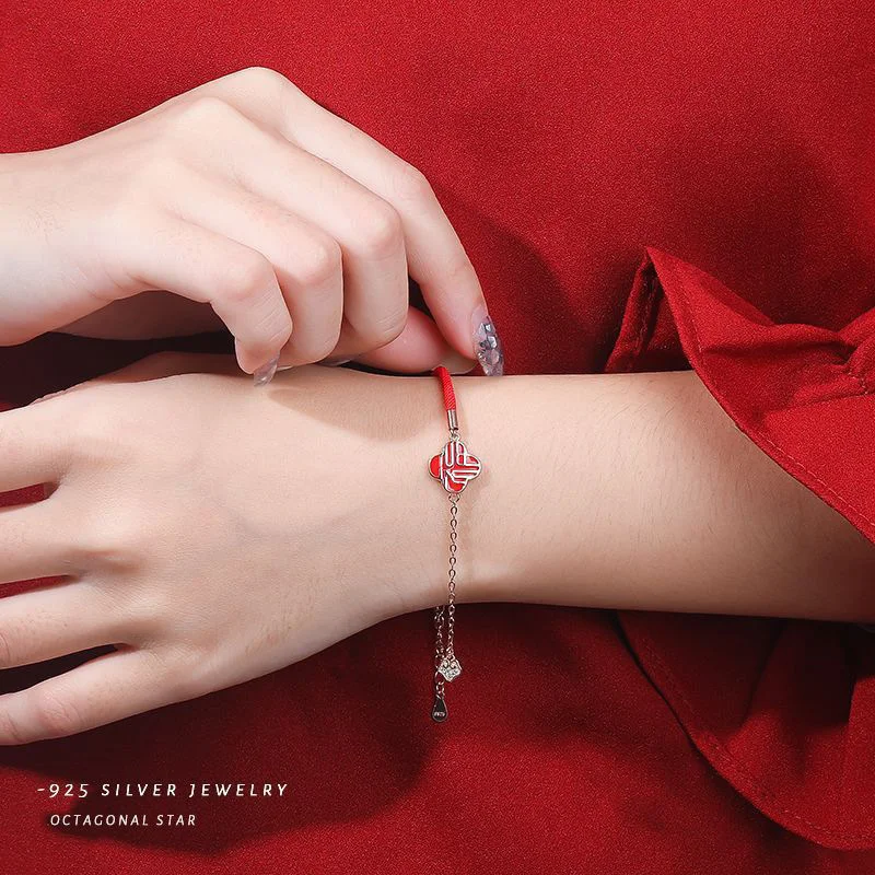 

Красный веревочный браслет для женщин, китайский шикарный стиль, Тканое ожерелье, нишевой дизайн, модные китайские ювелирные изделия