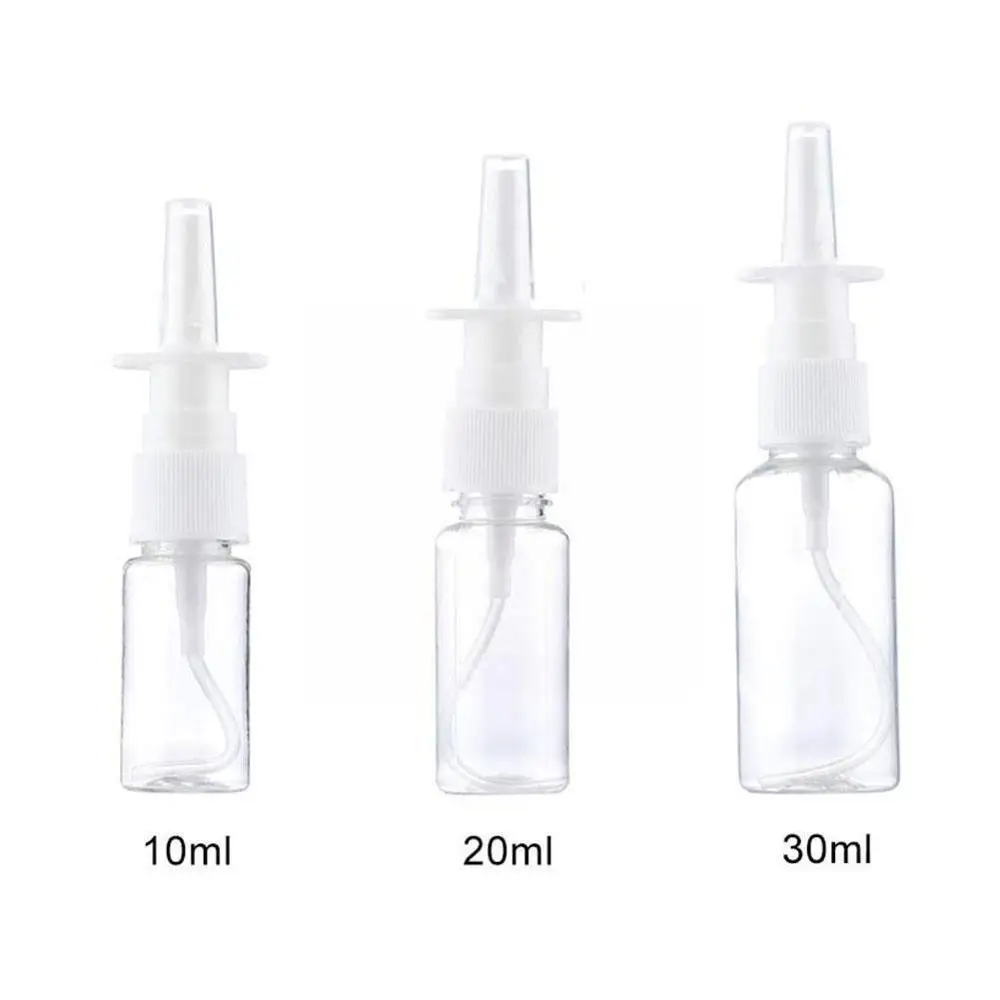 

2pcs 10ml/20ml/30ml White Empty Plastic Nasal Spray Mist Refillable Pump Nose Packaging Sprayer Bottling Bottles Spray H3b3