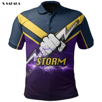 Australian Rugby Storm Broncos Wallabies Gift 3D Full Print Men Thin Polo Shirt Collar Short Sleeve StreetWear Casual Tee Top