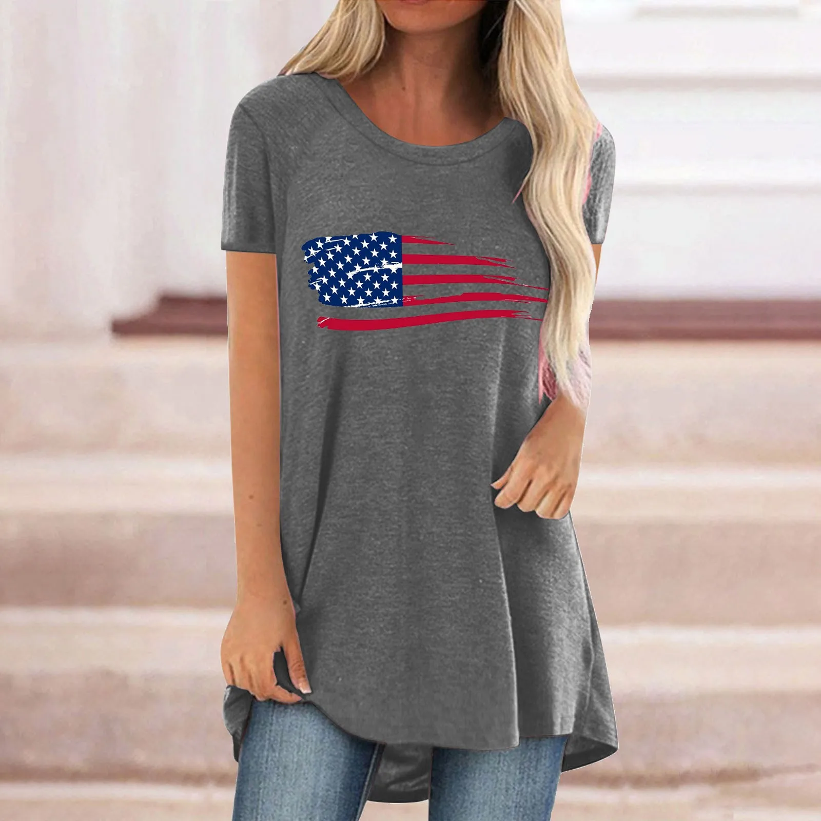 Summer Womens Short Sleeve American Flag Printed Casual T Shirt Tops Women Tee Shirts Pack Long Sleeve Compression Shirt Women 
Summer Womens Short Sleeve American Flag Printed Casual T Shirt Tops Women Tee Shirts Pack Long Sleeve Compression Shirt Women