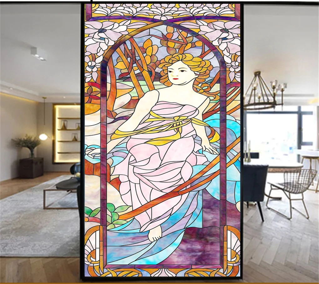 Privacy Windows Film Decorative Church Style Goddess Stained Glass Window Stickers No Glue Static Cling Frosted Window Cling 43
Privacy Windows Film Decorative Church Style Goddess Stained Glass Window Stickers No Glue Static Cling Frosted Window Cling 43