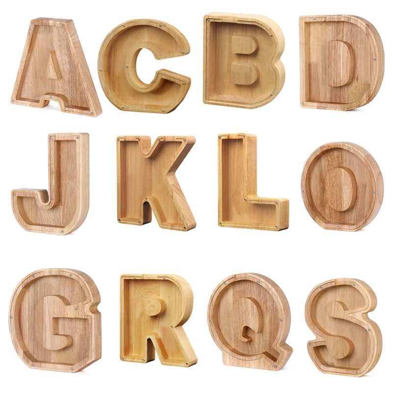 Wooden Personalized Piggy Bank Toy Alphabet For Kids Money Jar Coin Adults Saving Box Letter Decor
Wooden Personalized Piggy Bank Toy Alphabet For Kids Money Jar Coin Adults Saving Box Letter Decor