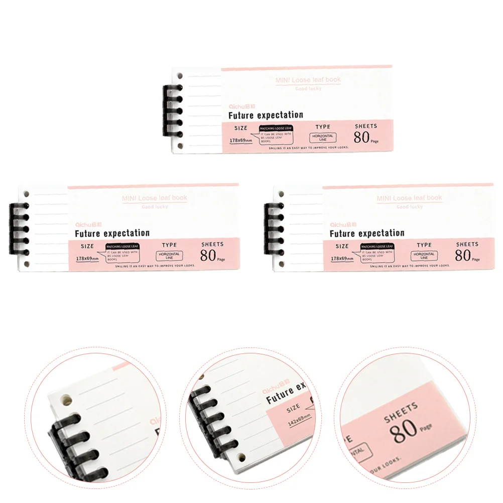 3Pcs Portable A5 Writing Notepad Convenient Schedule Notepad Students Loose Leaf Notepad
3Pcs Portable A5 Writing Notepad Convenient Schedule Notepad Students Loose Leaf Notepad